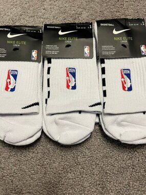 Nike Elite White and Black Basketball Quarter Crew Socks 3 Pairs